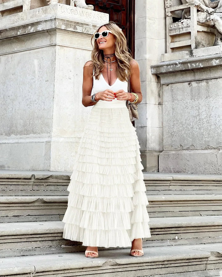 Célestine | Tulle Maxi Skirt with A-Line Fit and Airy Layers